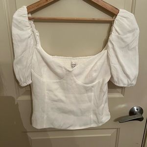 Aritzia novella blouse size large in light birch (white). Never worn!